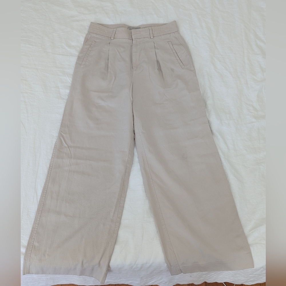 Everlane Khaki/Taupe Straight-Leg Trousers